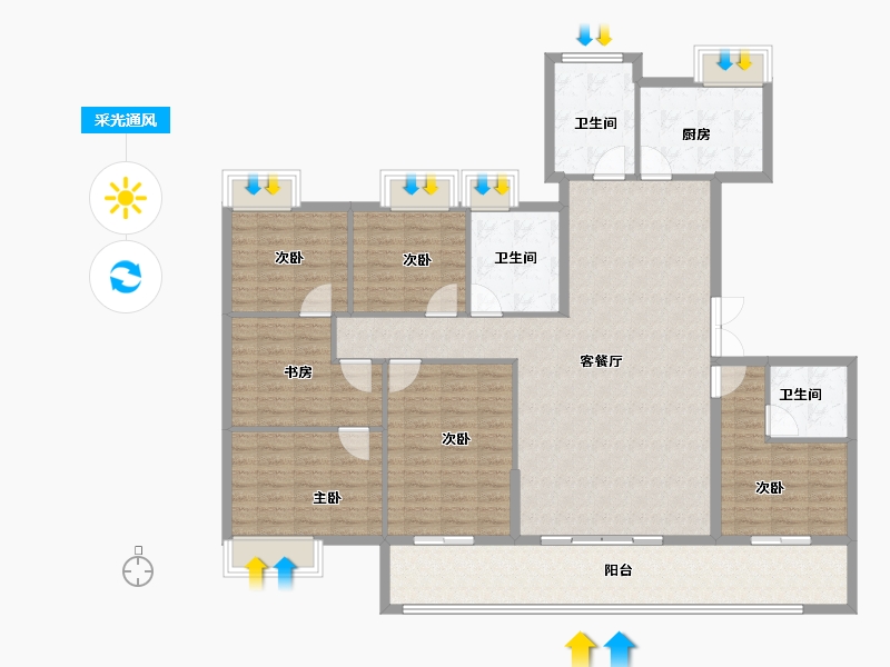 福建省-福州市-大东海天樾-154.40-户型库-采光通风