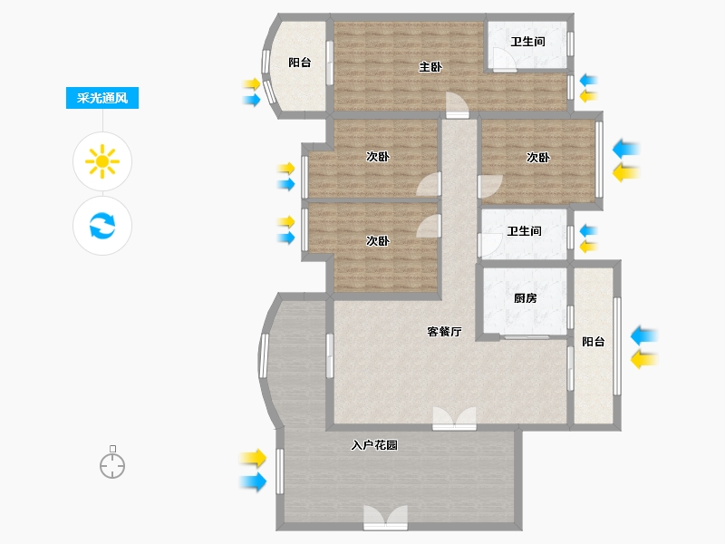 广东省-深圳市-永安花园-180.00-户型库-采光通风