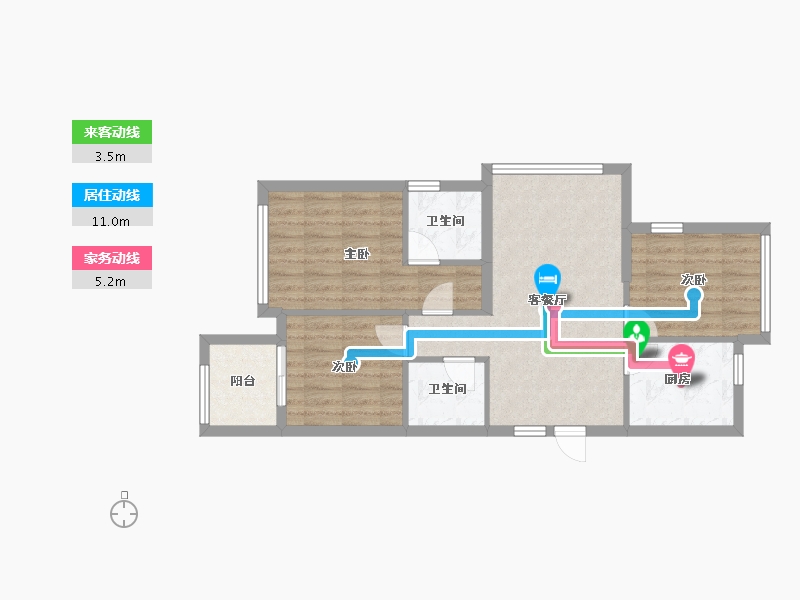 福建省-福州市-万科城市花园-71.19-户型库-动静线