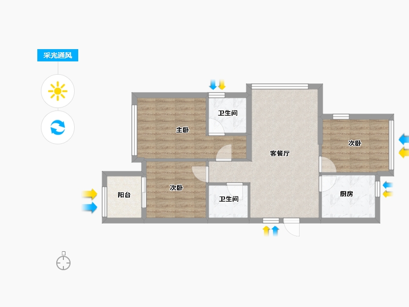 福建省-福州市-万科城市花园-71.19-户型库-采光通风