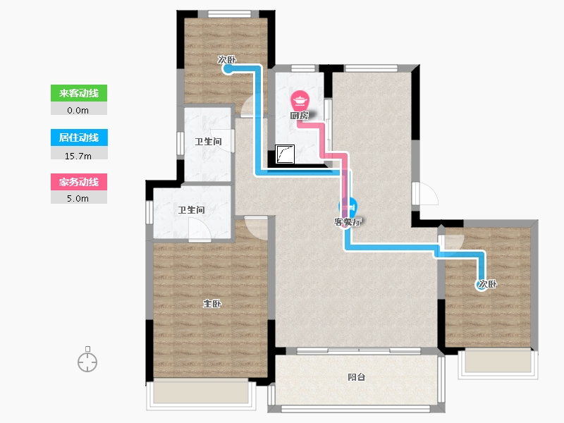 江苏省-苏州市-星河盛世-107.20-户型库-动静线