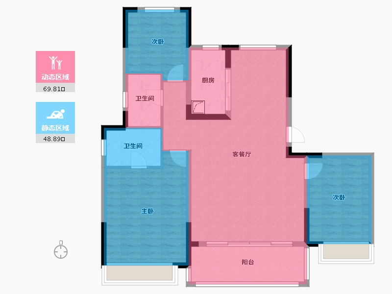 江苏省-苏州市-星河盛世-107.20-户型库-动静分区