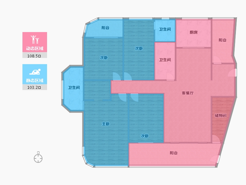 浙江省-金华市-梅湖公馆-197.17-户型库-动静分区