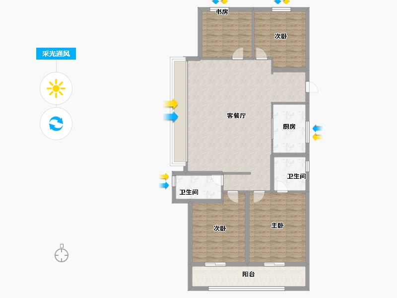 浙江省-衢州市-金成江潮鸣汇-111.19-户型库-采光通风