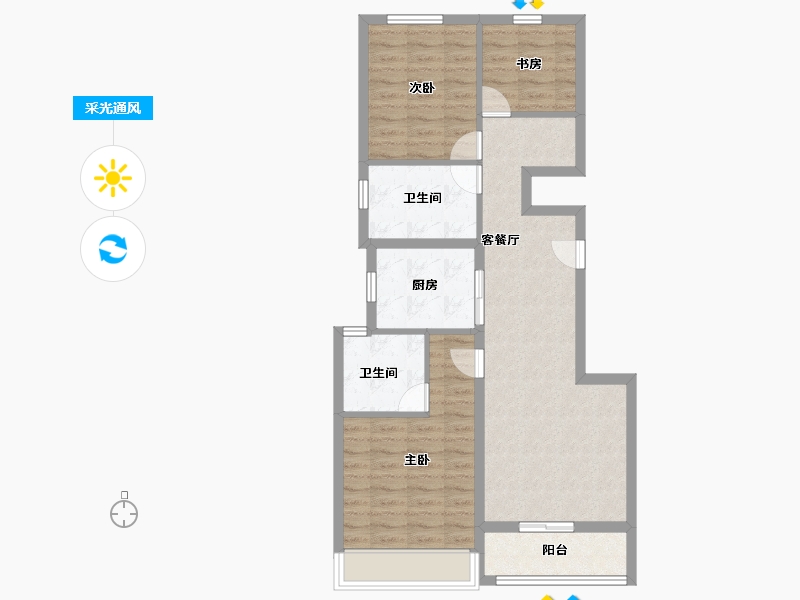 浙江省-衢州市-绿城城投·礼贤未来社区-80.00-户型库-采光通风