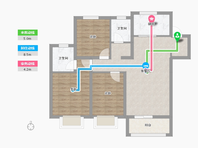 河北省-唐山市-德贤华府-75.91-户型库-动静线