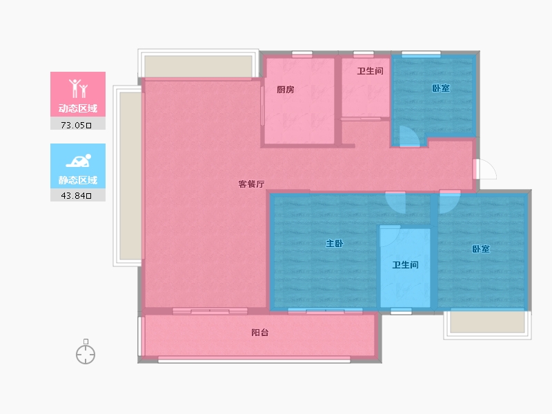 安徽省-蚌埠市-琥珀观山悦-105.60-户型库-动静分区