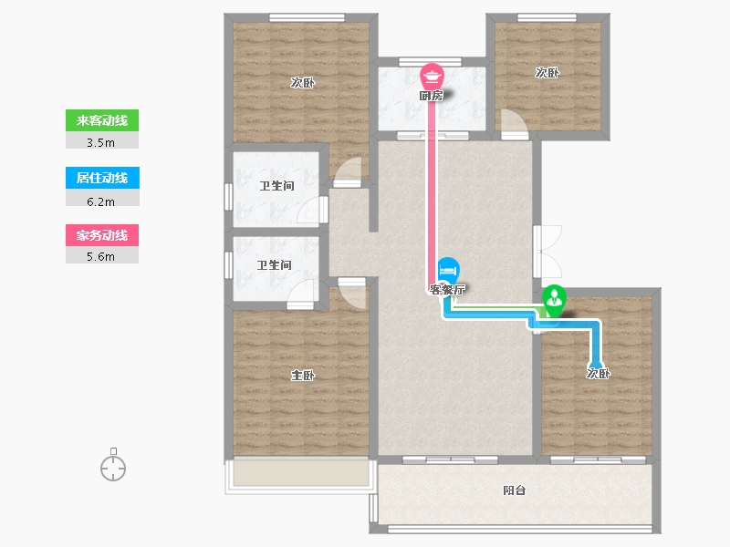 山东省-菏泽市-中达宜居锦苑-128.01-户型库-动静线