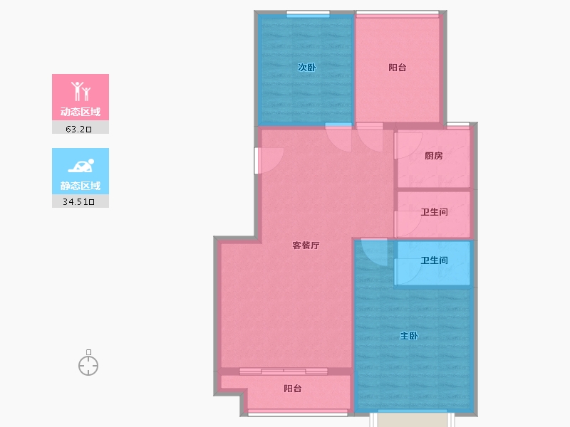 河北省-邢台市-顺城国际(三期)-89.00-户型库-动静分区