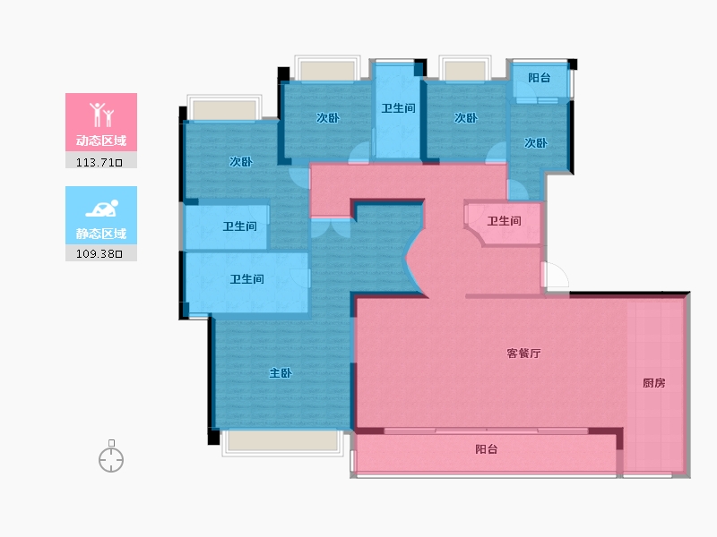 贵州省-贵阳市-佳源贵阳印象-203.01-户型库-动静分区