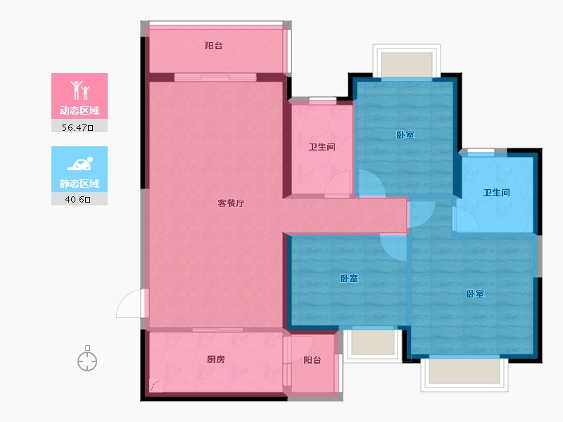 贵州省-贵阳市-诚景尚城-87.06-户型库-动静分区