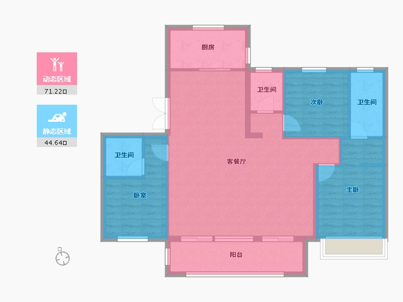 河北省-衡水市-君悦华府-105.25-户型库-动静分区