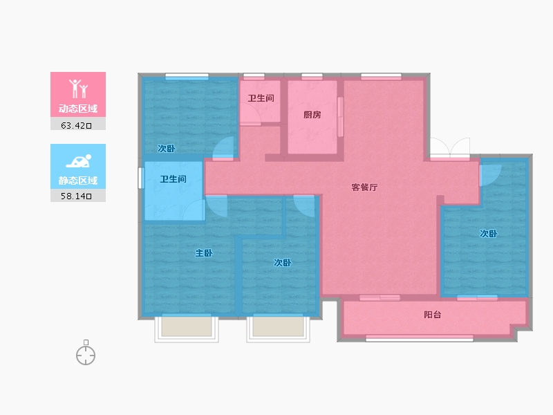 河北省-唐山市-德贤华府-108.56-户型库-动静分区