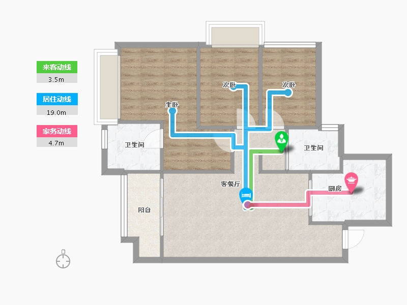 广东省-佛山市-万科金域世家-75.42-户型库-动静线