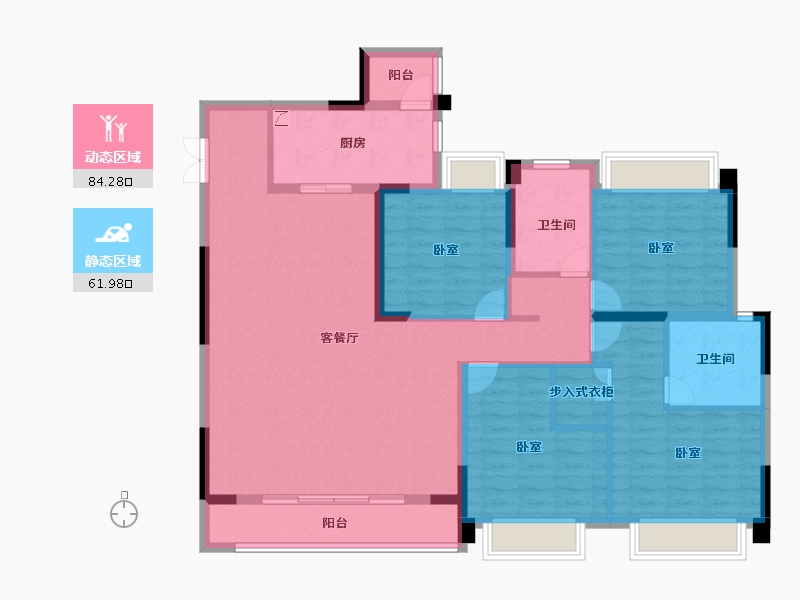 贵州省-贵阳市-佳源贵阳印象-132.01-户型库-动静分区