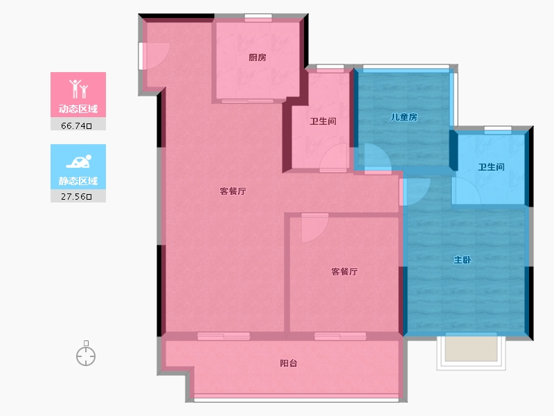 安徽省-合肥市-伟星悦璟台-84.01-户型库-动静分区