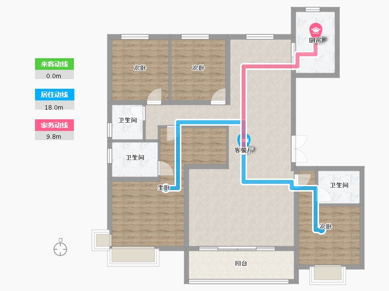 河北省-唐山市-德贤华府-141.25-户型库-动静线