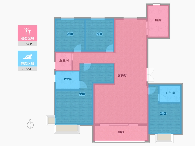 河北省-唐山市-德贤华府-141.25-户型库-动静分区