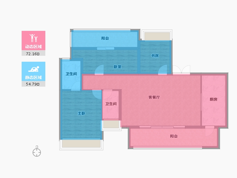 四川省-绵阳市-长虹城云麓-114.40-户型库-动静分区