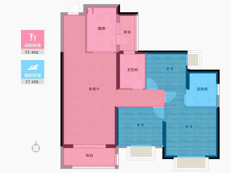 贵州省-贵阳市-诚景尚城-82.40-户型库-动静分区