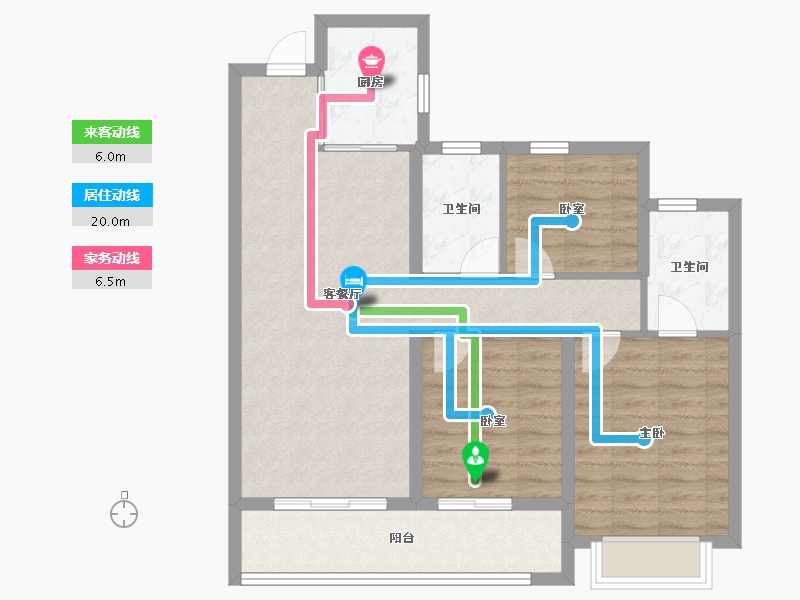 浙江省-杭州市-中海河映云集-85.60-户型库-动静线