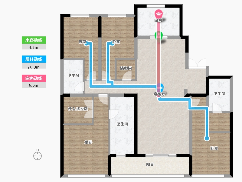 浙江省-杭州市-秦望府-154.34-户型库-动静线