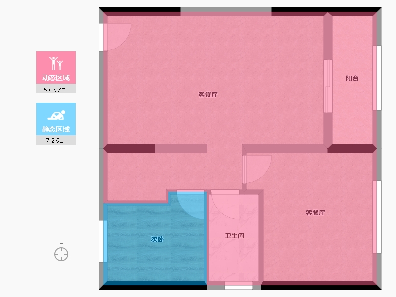 广东省-深圳市-泰福公寓-54.25-户型库-动静分区