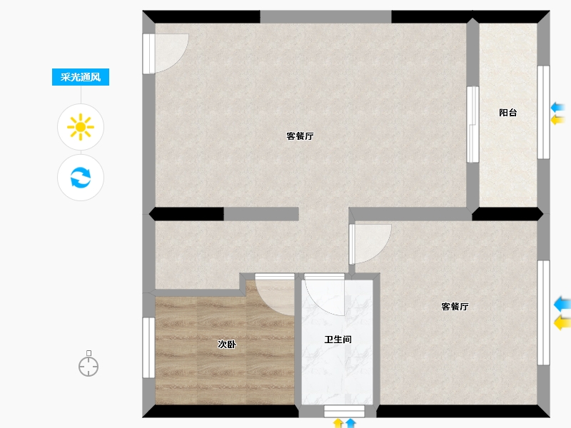 广东省-深圳市-泰福公寓-54.25-户型库-采光通风