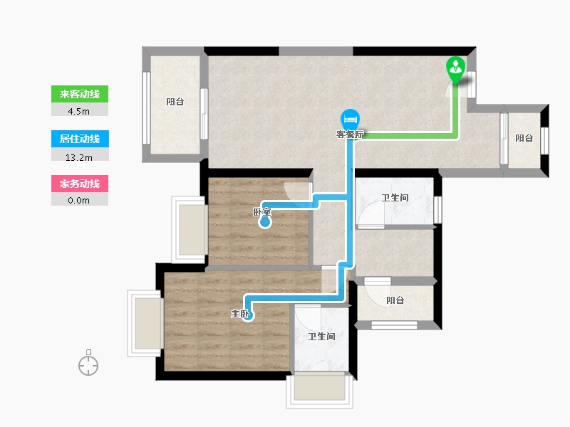 黑龙江省-鹤岗市-丹华公馆-70.81-户型库-动静线