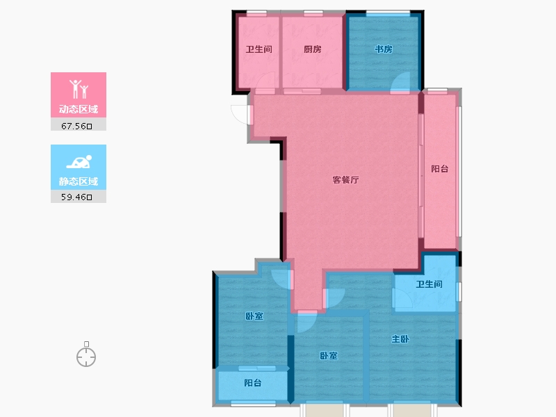 浙江省-杭州市-秦望府-113.79-户型库-动静分区