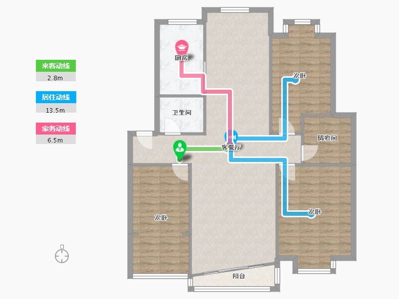 宁夏回族自治区-银川市-新世纪花园-114.36-户型库-动静线