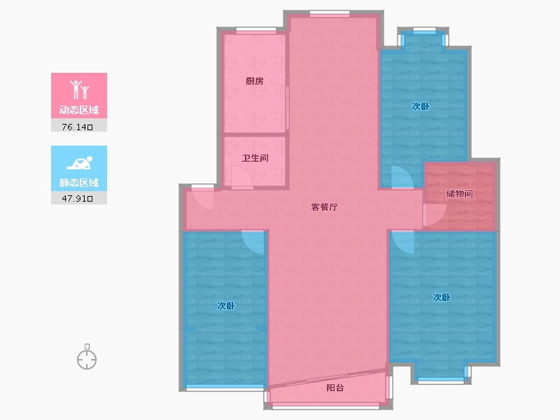 宁夏回族自治区-银川市-新世纪花园-114.36-户型库-动静分区