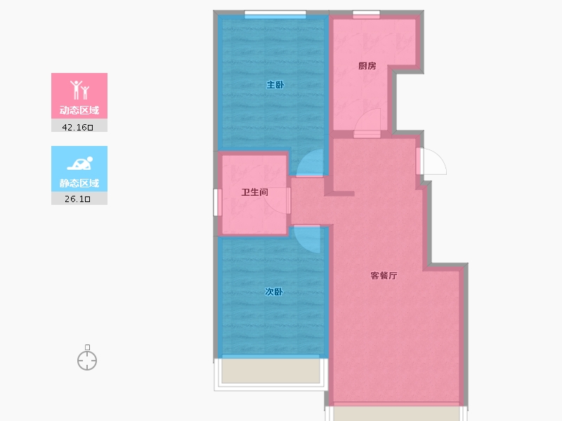 内蒙古自治区-呼和浩特市-金地峯启未来-69.30-户型库-动静分区