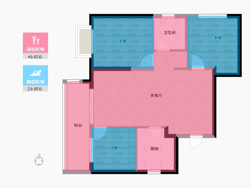 河南省-郑州市-万科·民安理想星光-71.07-户型库-动静分区