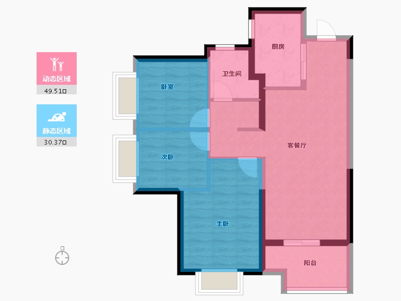 河南省-郑州市-万科·民安理想星光-71.20-户型库-动静分区