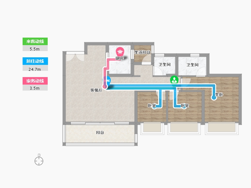 重庆-重庆市-中国铁建山语桃源-85.32-户型库-动静线