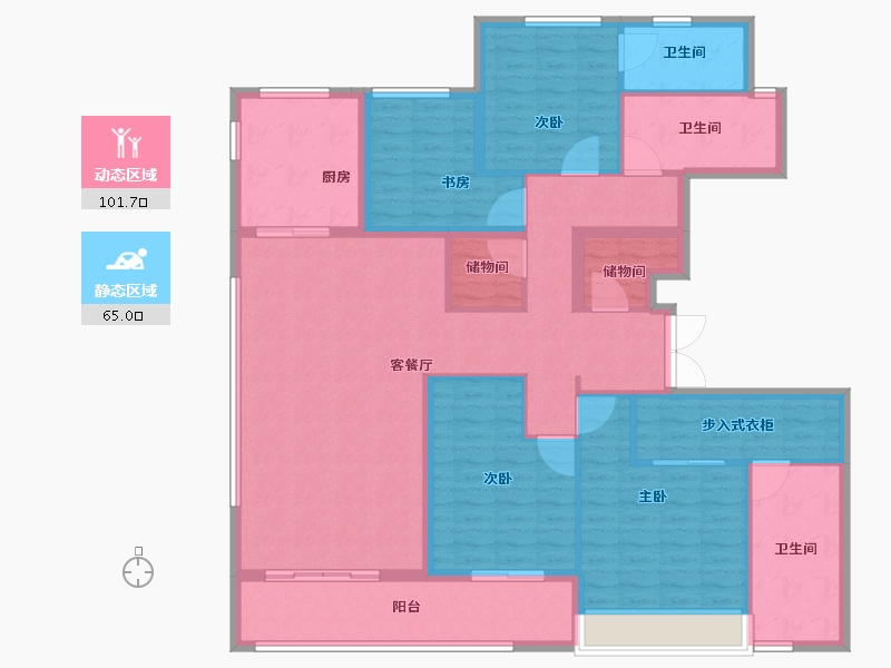 浙江省-衢州市-绿城城投·礼贤未来社区-150.41-户型库-动静分区