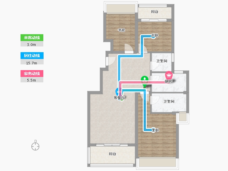 陕西省-汉中市-西御天澜城-105.00-户型库-动静线