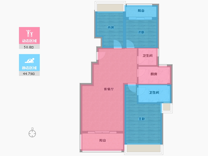 陕西省-汉中市-西御天澜城-105.00-户型库-动静分区