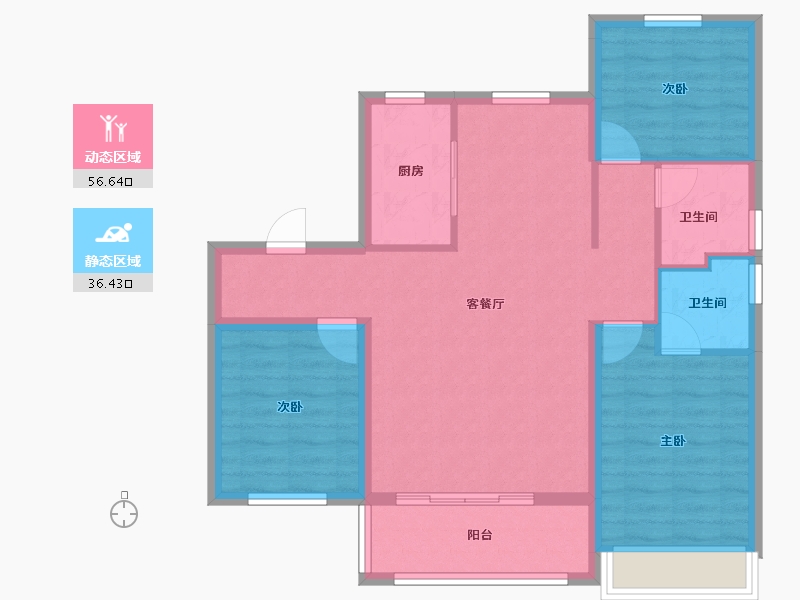 河北省-衡水市-君悦华府-83.44-户型库-动静分区