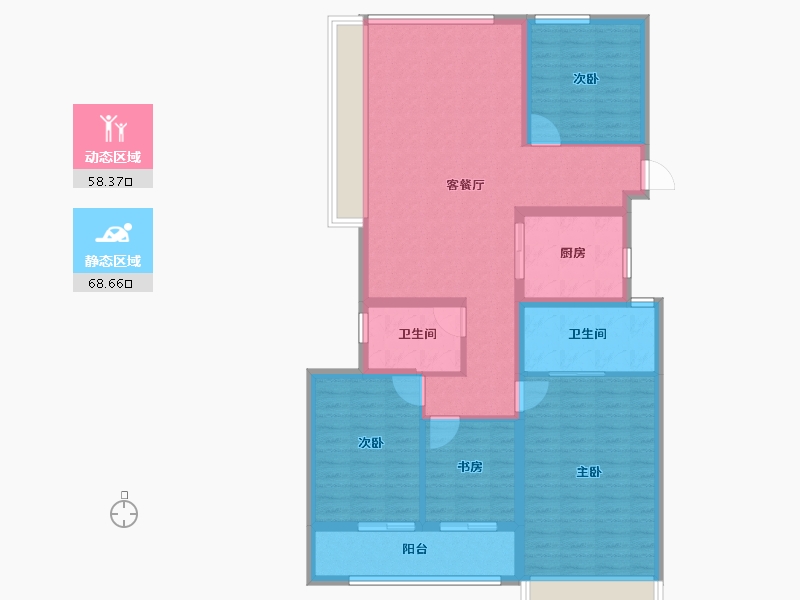 浙江省-衢州市-金成江潮鸣汇-114.40-户型库-动静分区