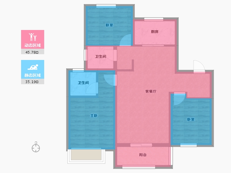 河北省-衡水市-君悦华府-71.57-户型库-动静分区