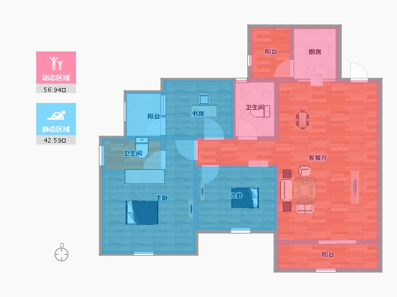 四川省-成都市-川网国际花园-90.31-户型库-动静分区