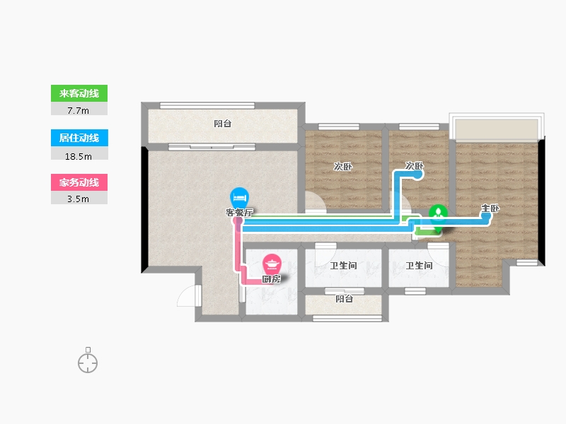 重庆-重庆市-金辉云缦长滩-81.15-户型库-动静线