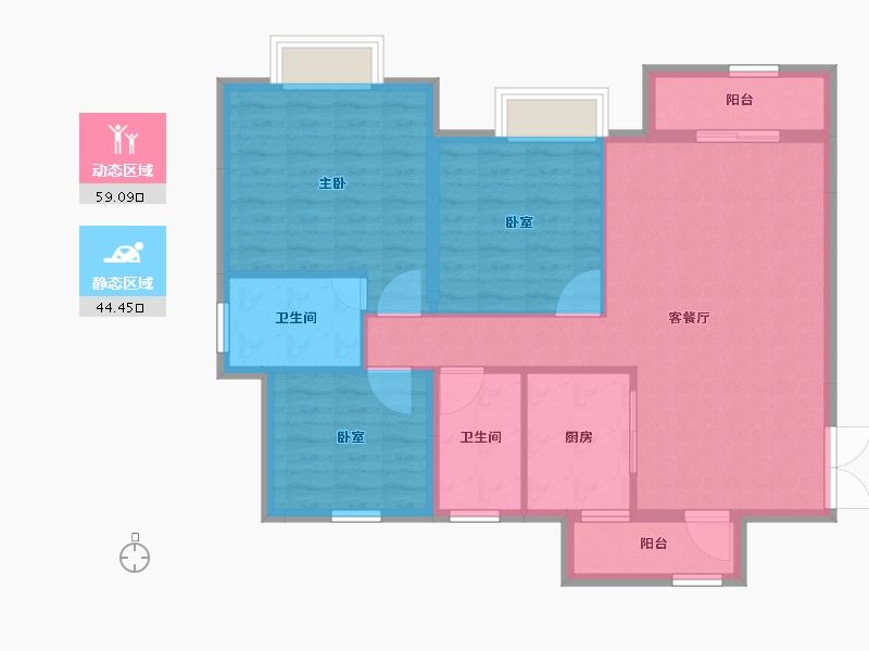 四川省-成都市-川网国际花园-93.61-户型库-动静分区