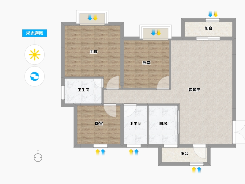 四川省-成都市-川网国际花园-93.61-户型库-采光通风