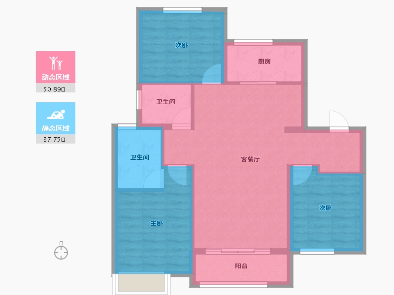 河北省-衡水市-君悦华府-79.84-户型库-动静分区