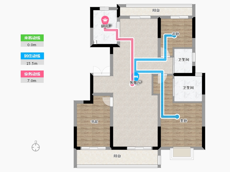 河南省-郑州市-招商美景·雍瑞园-104.00-户型库-动静线