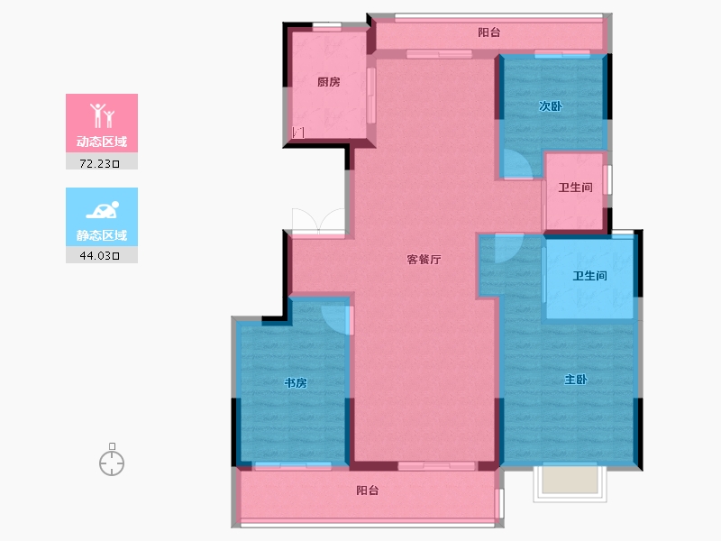 河南省-郑州市-招商美景·雍瑞园-104.00-户型库-动静分区