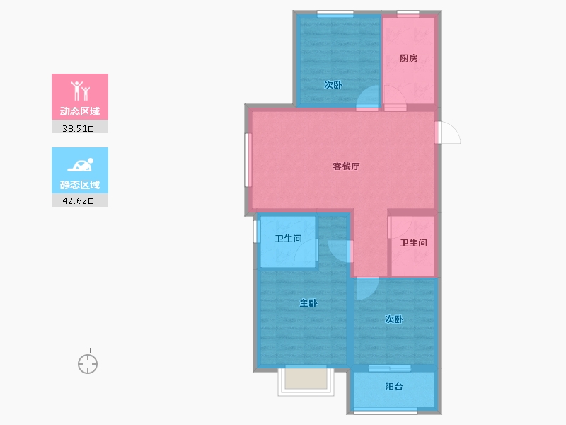 河北省-唐山市-德贤华府-71.94-户型库-动静分区